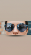 Steel Blue Round Frame Sunglasses