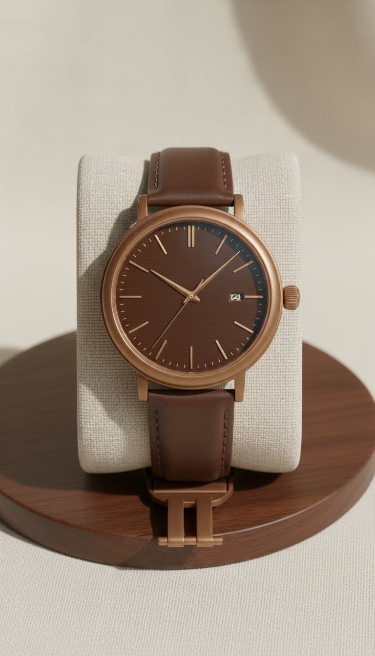 Brushed bronze dress watch