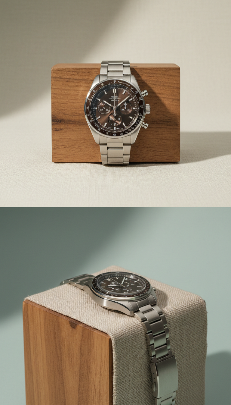 Stainless steel chronograph watch